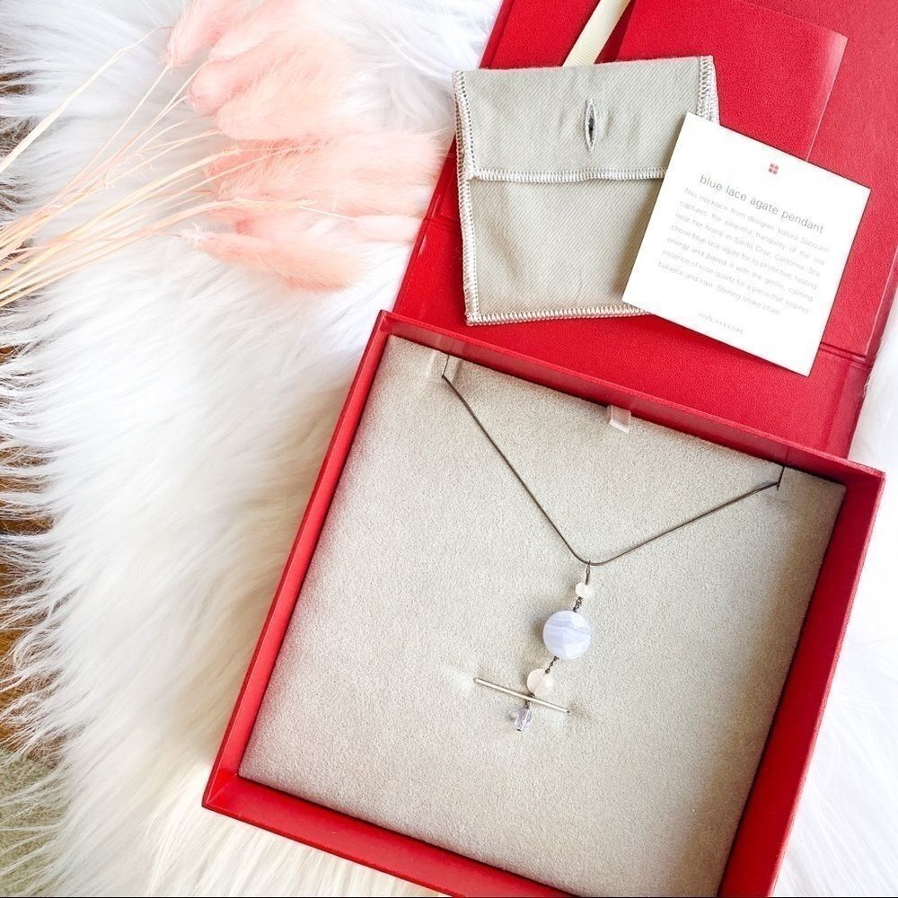 Vallora sabourin blue lace agate necklace